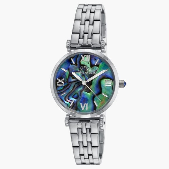 PORSAMO BLEU Accessories - NEW PORSAMO BLEU Sylvie Abalone Dial Bracelet Watch, 32mm in Silver